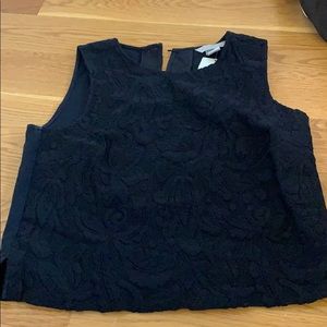 A blue/black lace top